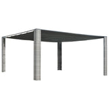 Vidaxl -Laube mit Gleitdach 400x400x200 cm Poly Rattan Grey Anthrazit