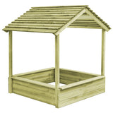 Vidaxl Outdoor -Spielhaus mit Sandbox 128x120x145 cm Kiefernholz
