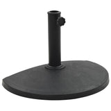 Vidaxl Parasol -Fuß halbe Runde 9 kg Polyresin schwarz