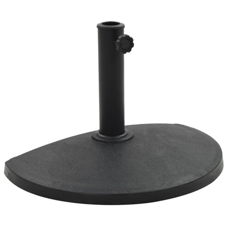 Vidaxl Parasol -Fuß halbe Runde 9 kg Polyresin schwarz