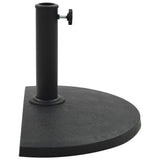 Vidaxl Parasol -Fuß halbe Runde 9 kg Polyresin schwarz