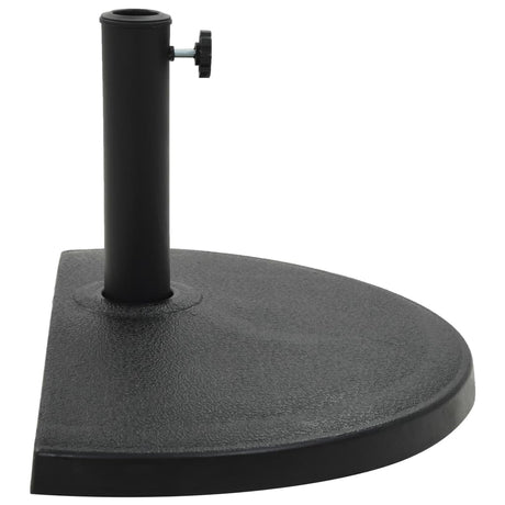Vidaxl Parasol -Fuß halbe Runde 15 kg Polyresin schwarz