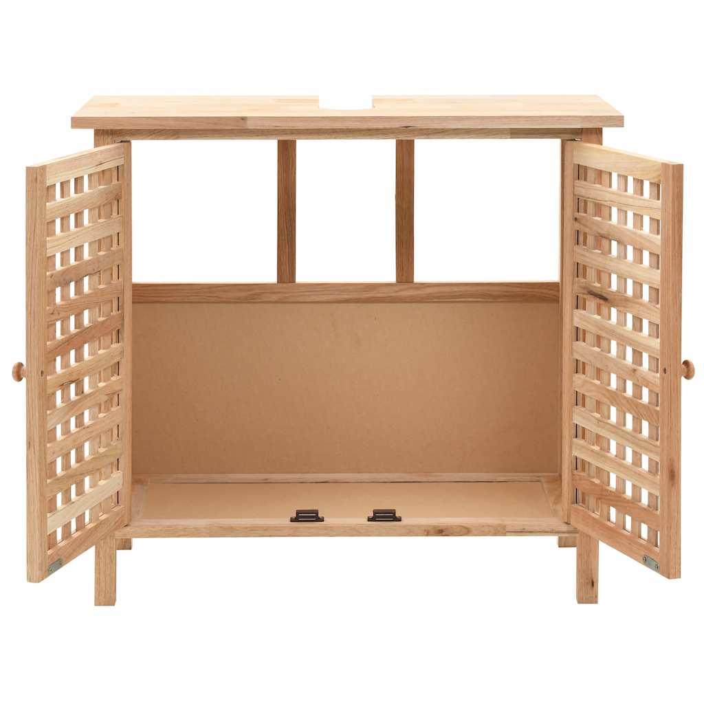 Vidaxl wastafelkast 66x29x61 cm massief walnotenhout