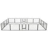 Vidaxl Hundelauf mit 16 Paneele 60 x 80 cm Stahl schwarz