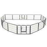 Vidaxl Hundelauf mit 16 Paneele 60 x 80 cm Stahl schwarz