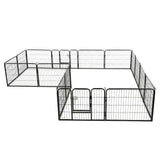 Vidaxl Hundelauf mit 16 Paneele 60 x 80 cm Stahl schwarz
