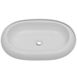 Vidaxl Badezimmer Waschbecken mit Mischungshahn ovaler Keramik Weiß