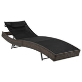 Vidaxl ligbed met kussen poly rattan bruin