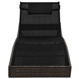 Vidaxl ligbed met kussen poly rattan bruin