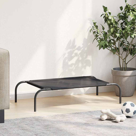 VidaXL Hundebett erhöht aus Textilene schwarz