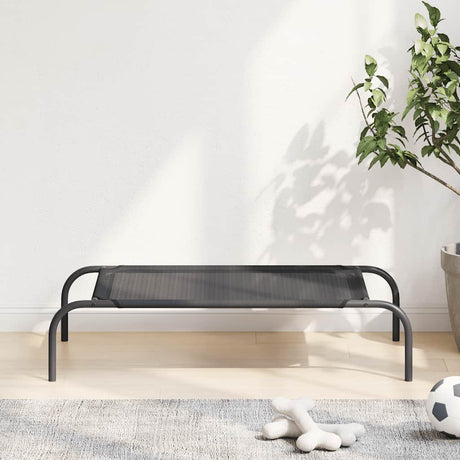 VidaXL Hundebett erhöht aus Textilene schwarz
