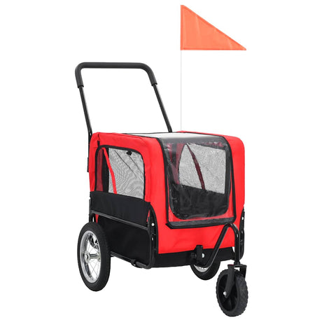 Vidaxl Pet Carrier und Jogging Buggy 2-in-1 Rot und Schwarz