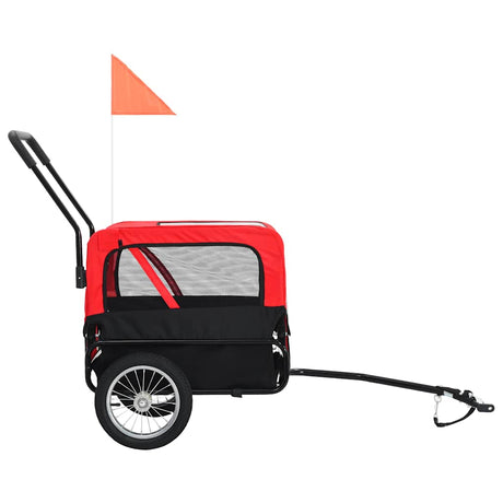 Vidaxl Pet Carrier und Jogging Buggy 2-in-1 Rot und Schwarz