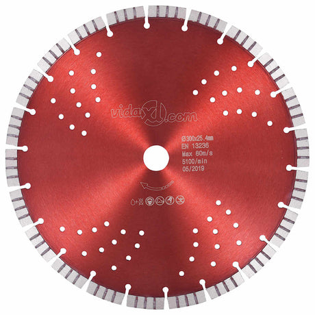 Vidaxl Diamond Saw Blade mit Turbo und Löchern 300 mm Stahl