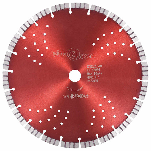 Vidaxl Diamond Saw Blade mit Turbo und Löchern 300 mm Stahl