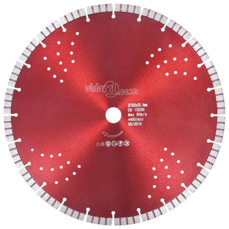 Vidaxl Diamond Saw Blade mit Turbo und Löchern 350 mm Stahl