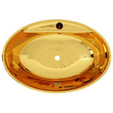 VIDAXL WASHBAIN mit Landung 58,5x39x21 cm Keramik Gold gefärbt