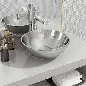 VIDAXL WASHBAIN 32,5 x 14 cm Keramik Silberfarbe