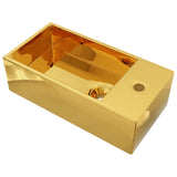 Vidaxl -Waschbecken mit Landung 49x25x15 cm Keramik Gold gefärbt