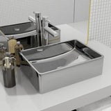 VIDAXL WASHBAIN 41x30x12 cm Keramik Silberfarbe