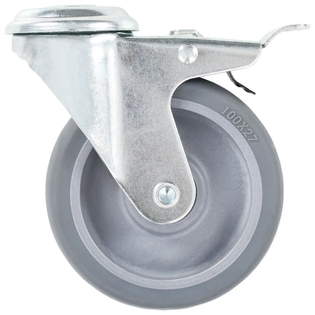 Vidaxl-Lenkrollen mit Bolzenlöchern und Doppelbremsen 4 Stück 100 mm