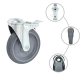 Vidaxl-Lenkrollen mit Bolzenlöchern und Doppelbremsen 4 Stück 125 mm