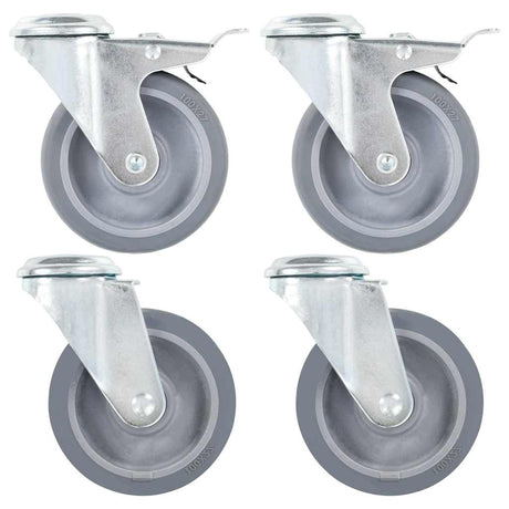 Vidaxl-Lenkrollen mit Bolzenlöchern 4 Stück 100 mm