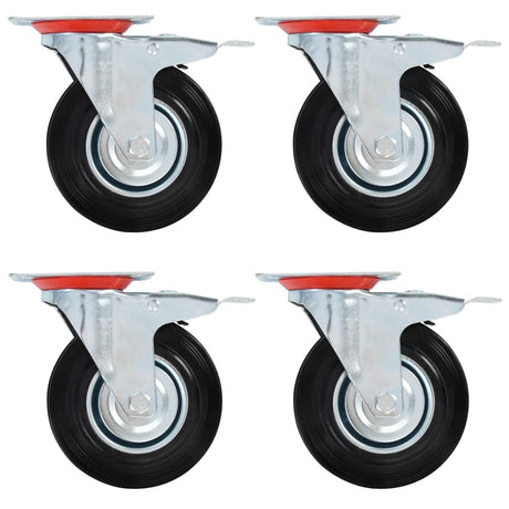 Vidaxx Lenkrollen mit Doppelfeststeller 4 Stück 125 mm