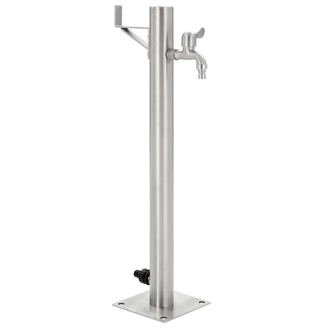 VidaXL Gartenwassersäule rund 65 cm Edelstahl