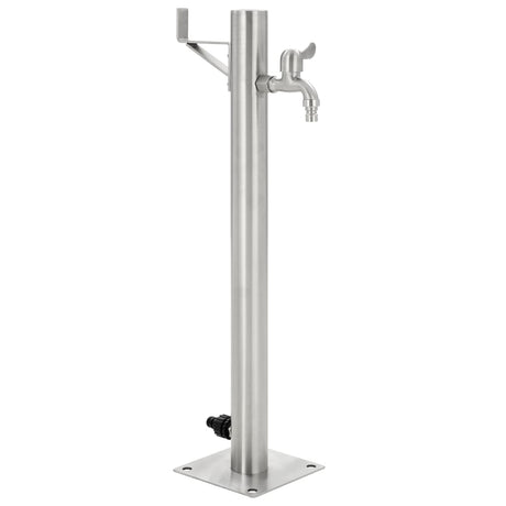 Vidaxl Garten Wassersäule rund 65 cm Edelstahl