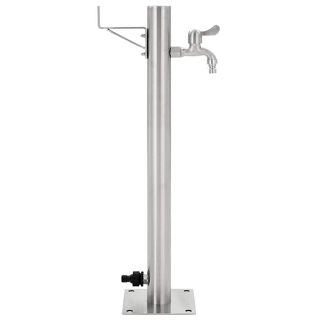VidaXL Gartenwassersäule rund 65 cm Edelstahl
