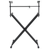 Vidaxl keyboardstandaard x-frame dubbel versterkt zwart