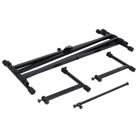 Vidaxl keyboardstandaard x-frame dubbel versterkt zwart