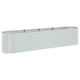 VIDAXL -Pflanzer 400 x 80 x 81 cm verzinktes Stahl Silber angehoben
