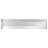 VIDAXL -Pflanzer 400 x 80 x 81 cm verzinktes Stahl Silber angehoben