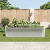 VIDAXL -Pflanzer erhöhte 320x80x81 cm verzinkte Stahl Silber