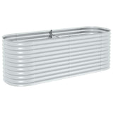VIDAXL -Pflanzer erhöhte 240 x 80 x 81 cm verzinkte Stahl Silber