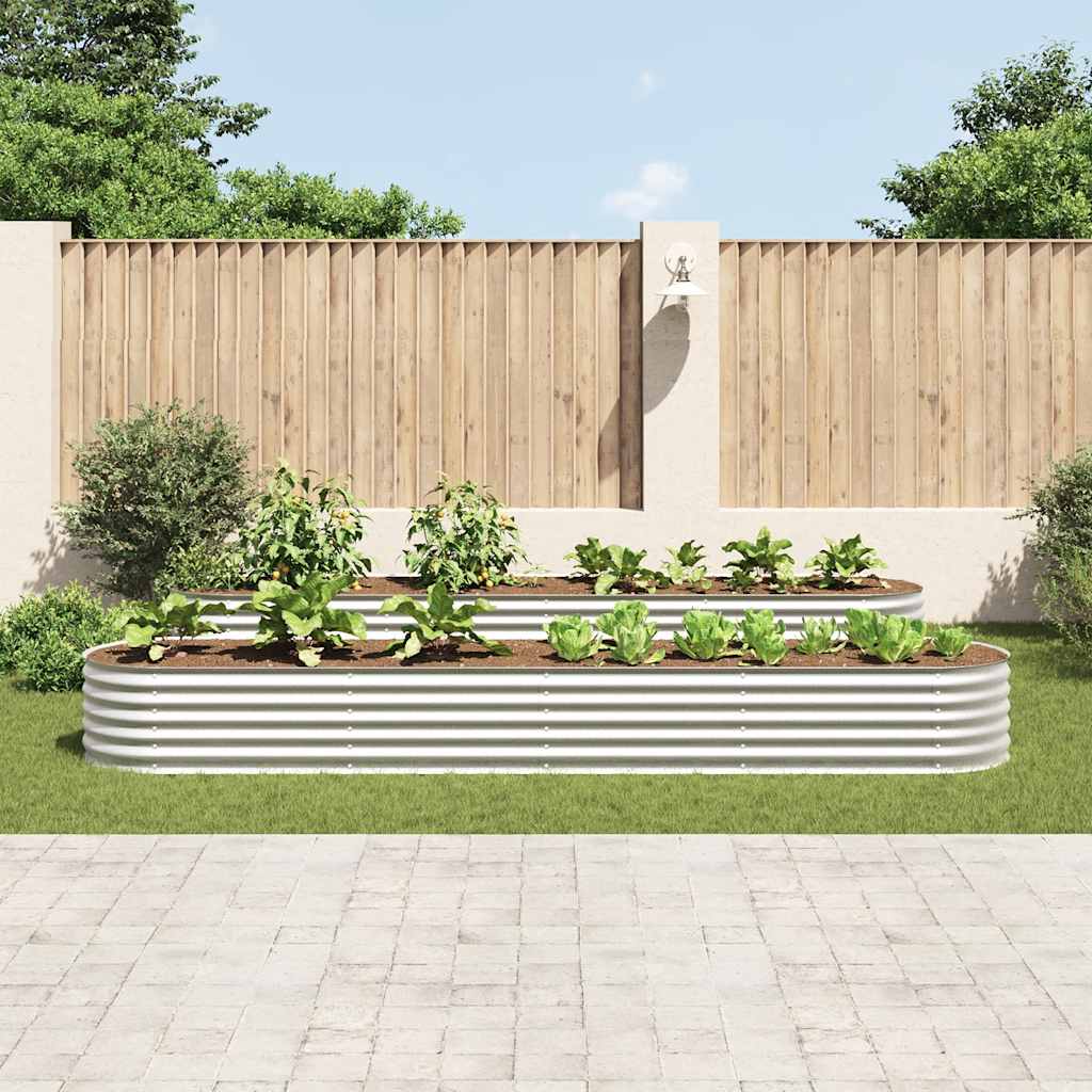 Vidaxx Pflanzgefäß erhöht 400x80x44 cm verzinkter Stahl silber
