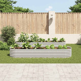 Vidaxl -Pflanzer erhöht 320x80x44 cm verzinktes Stahl Silber