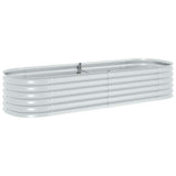 Vidaxl -Pflanzer erhöht 240 x 80 x 44 cm verzinktes Stahl Silber