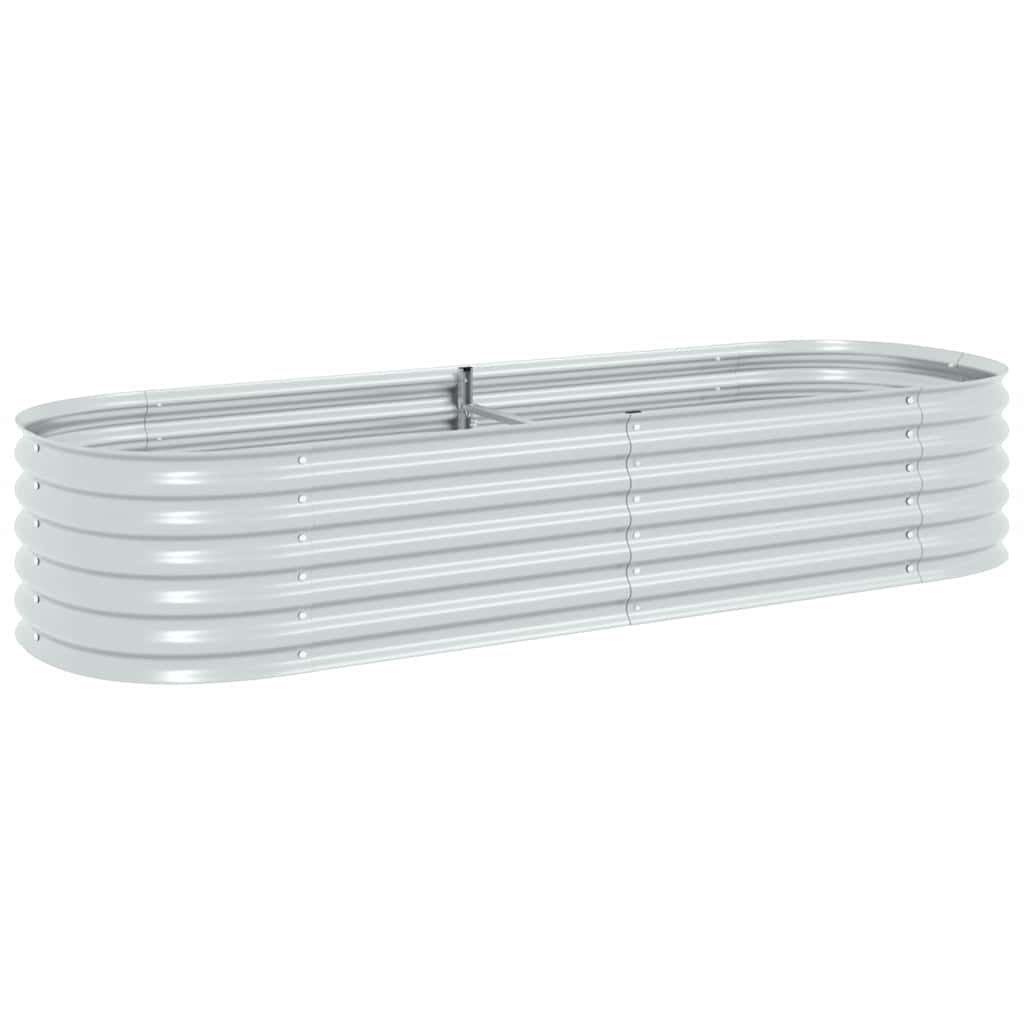 Vidaxl -Pflanzer erhöht 240 x 80 x 44 cm verzinktes Stahl Silber