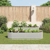 Vidaxl -Pflanzer erhöht 240 x 80 x 44 cm verzinktes Stahl Silber