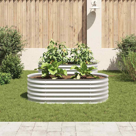 Vidaxl -Pflanzer erhöht 160 x 80 x 44 cm verzinktes Stahl Silber