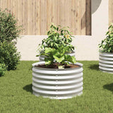 VIDAXL -Pflanzer eingefügt 80 x 80 x 44 cm verzinktes Stahl Silber