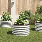 VIDAXL -Pflanzer eingefügt 80 x 80 x 44 cm verzinktes Stahl Silber