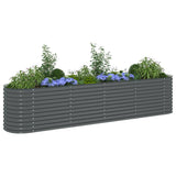 Vidaxl Pflanzer Einsatz 400x80x81 cm verzinkter Stahl grau