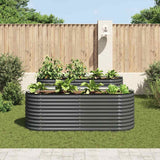 Vidaxl -Pflanzer erhöht 240 x 80 x 81 cm verzinkter Stahlgrau