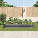 VIDAXL -Pflanzer eingefügt 320x80x44 cm verzinkter Stahl grau