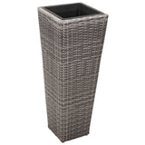 VIDAXL -Pflanzer erhöhten 3 St. Poly Rattan Gray