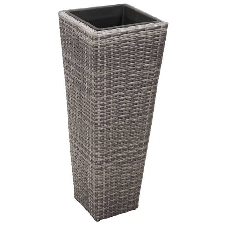 VIDAXL -Pflanzer erhöhten 3 St. Poly Rattan Gray